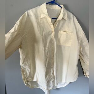 Women’s pale yellow oversized Button-Up Shirt size XL